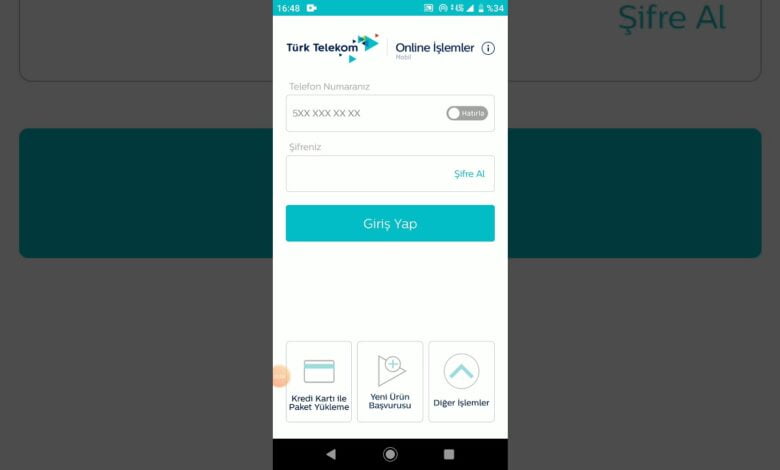 Türk Telekom Online İşlemlere Giriş
