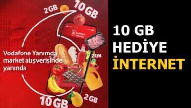  Vodafone Yanımda Süpermarket 10 GB Bedava İnternet